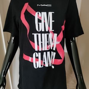 Mac Cosmetics "Give A Glam " Tshirt Size L.